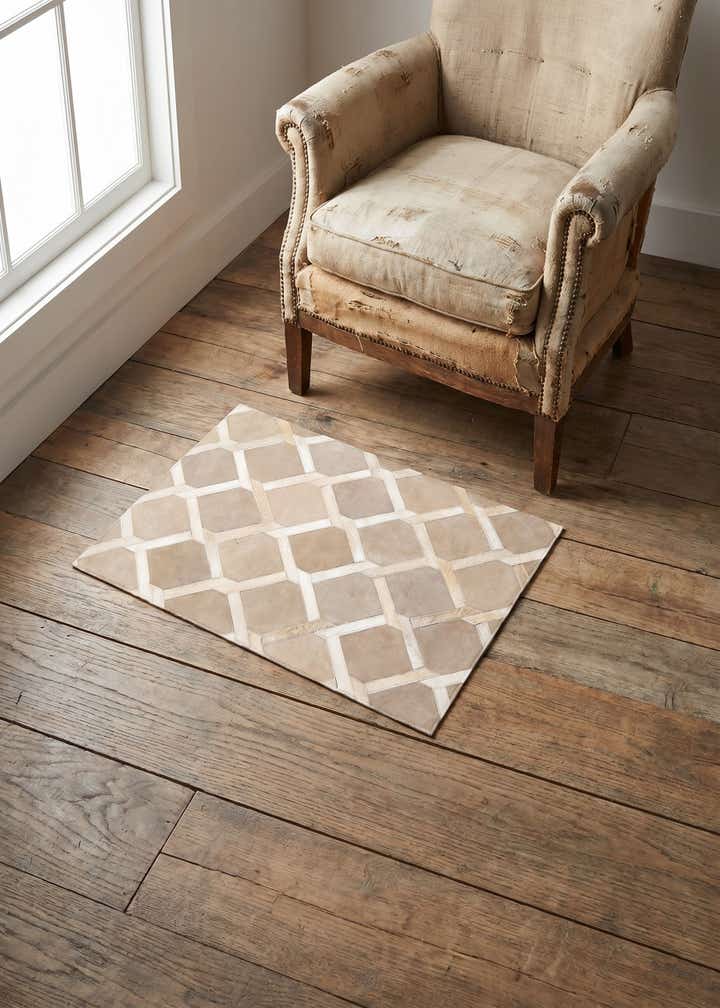 2' x 3' Cowhide Leather Rug