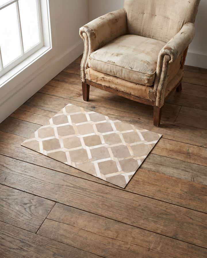 2' x 3' Cowhide Leather Rug