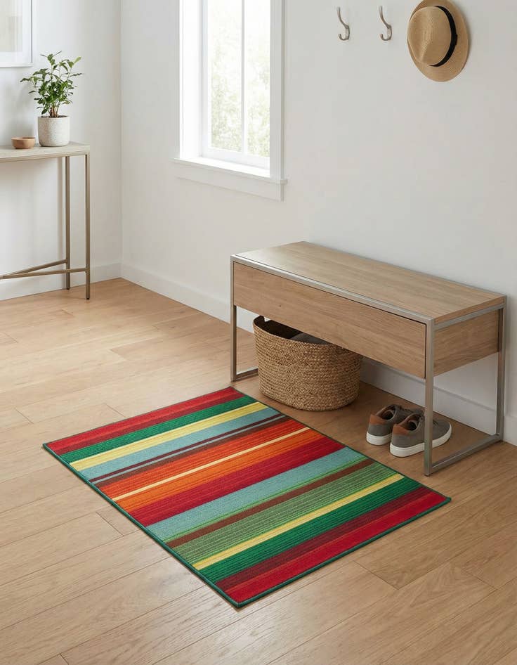Detail image of 2' x 3'  Washable Modern Indoor / Outdoor Rug