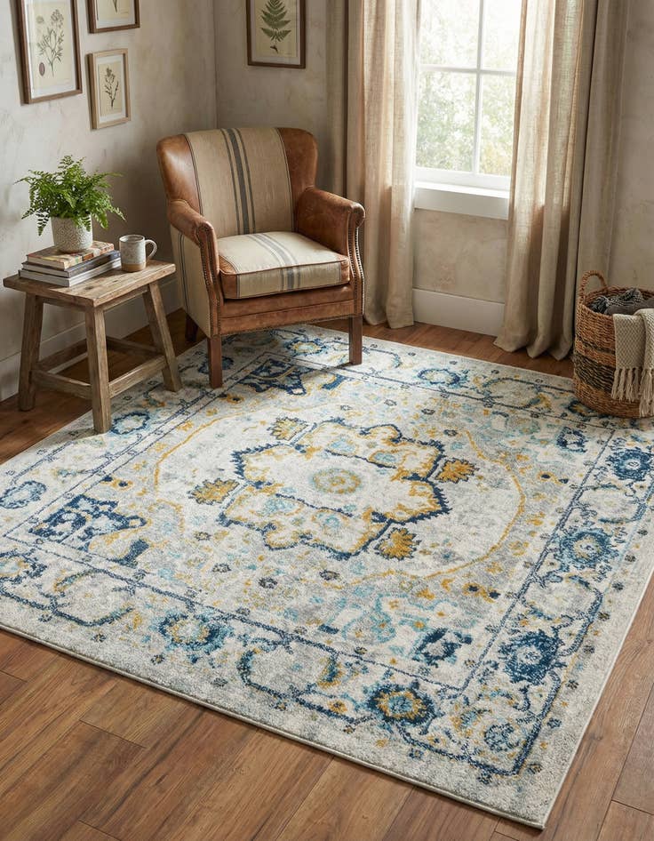 Detail image of 5' 3 x 5' 3 Madeline Vintage Square Rug