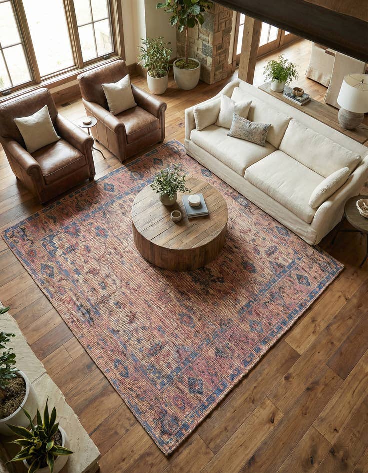 Detail image of 7' 10 x 7' 10 Hand Woven Chenille Jute Square Rug