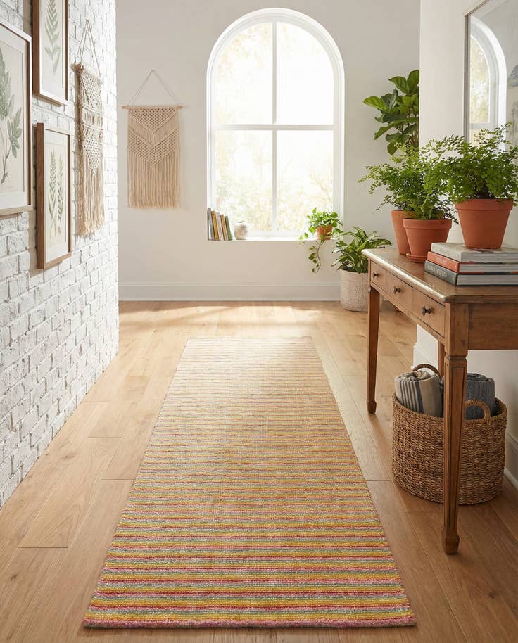 Detail image of 2' 7 x 10' Hand Woven Happy Rugs Happy Home Wool Runner