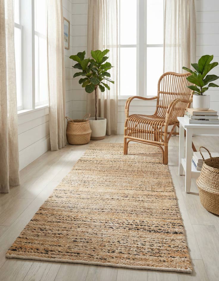 Detail image of 2' x 6' 1 Palm Beach Jute Runner Rug