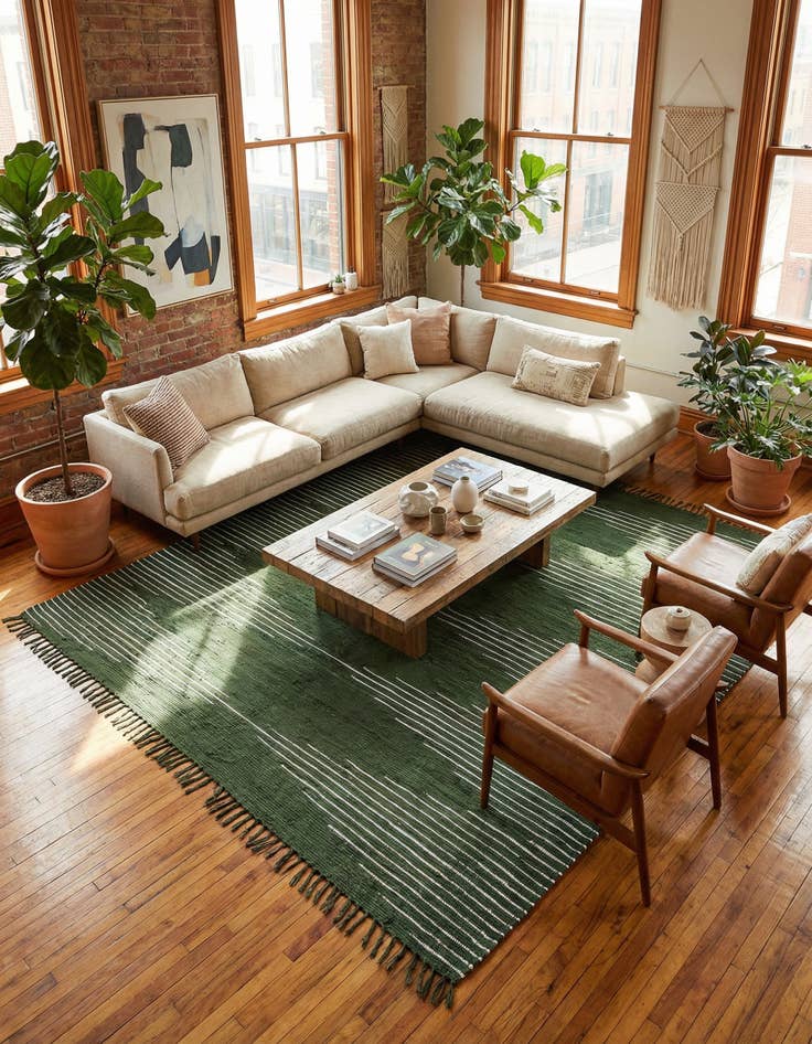 Detail image of 10' x 10'  Hand Woven Chindi Cotton Square Rug