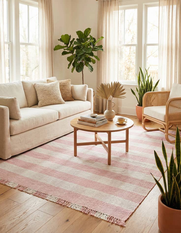 Detail image of 7' 10 x 10' Eco Plaid Washable Indoor / Outdoor Rug