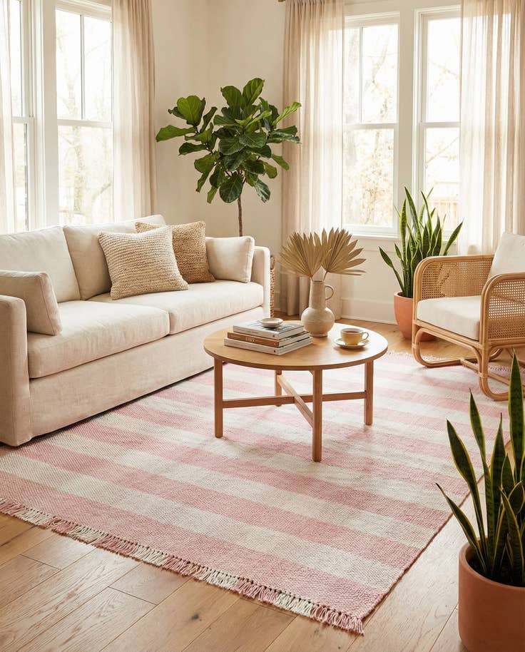 Detail image of 7' 10 x 10' Easy-Clean Eco Plaid Washable Indoor / Outdoor Rug