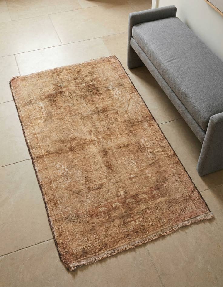 Detail image of 2' 10 x 4' 10 Hand Knotted Ultra Vintage Persian Wool Rug