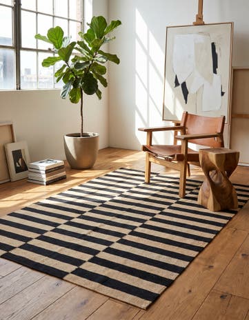 4' 2 x 5' 11 Hand Woven Kilim Modern Wool Rug