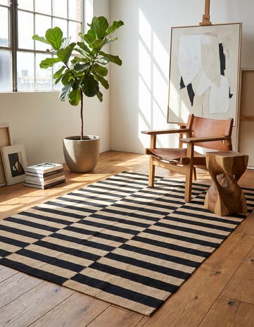4' 2 x 5' 11 Hand Woven Kilim Modern Wool Rug