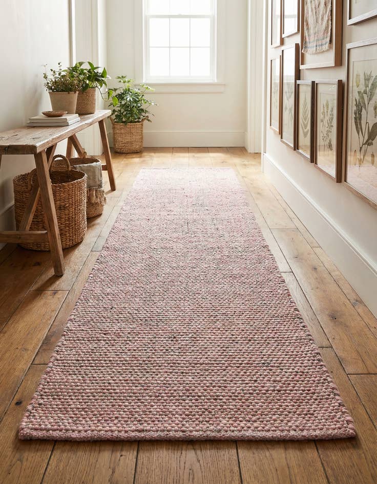 Detail image of 2' 7 x 10'  Hand Woven Seaside Pearl Jute Runner Rug