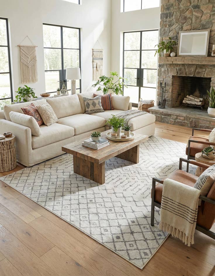 Detail image of 10' x 13' Moroccan Trellis Rug