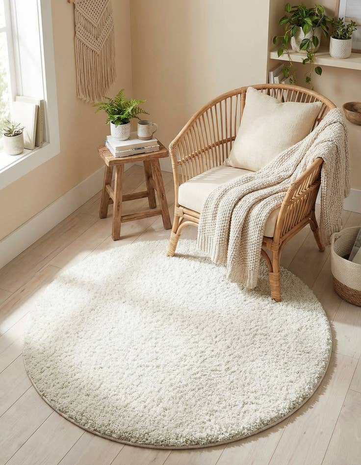 Detail image of  3' 3 x 3' 3 Jill Zarin Shaggy Chic Round Rug