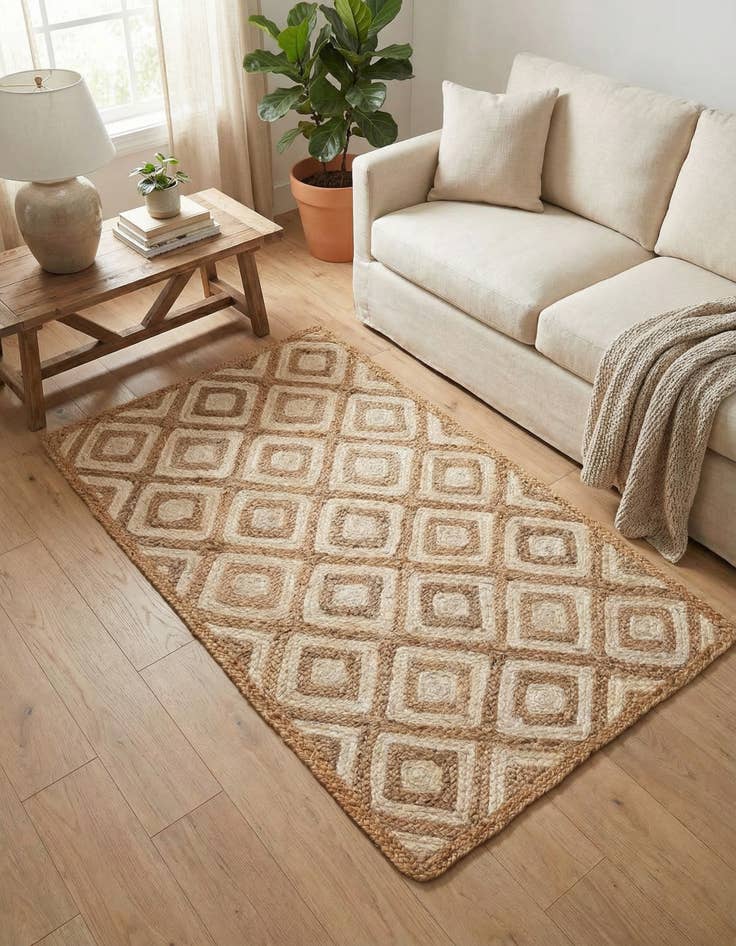 Detail image of 3' 3 x 5' 1 Handmade Braided Jute Rug