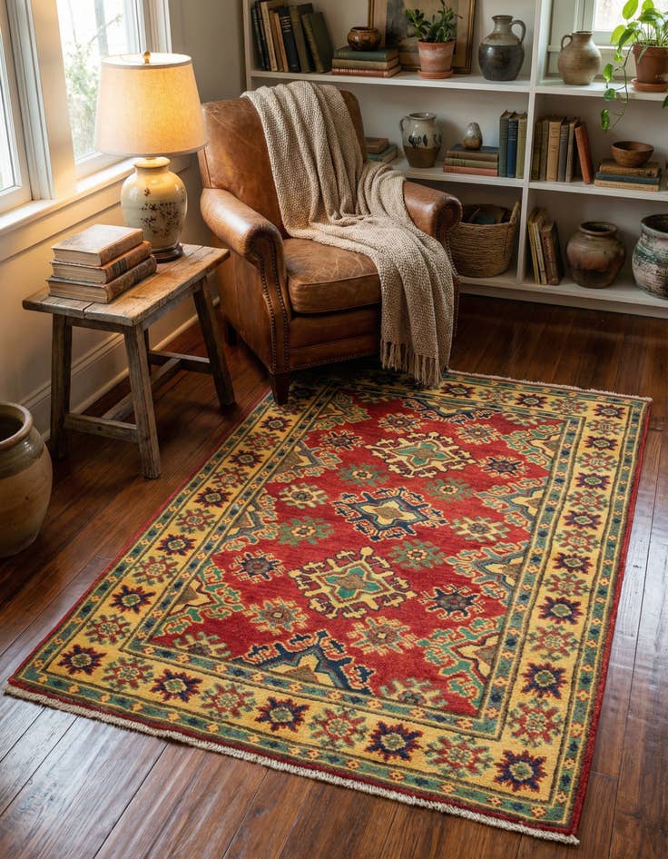 Detail image of 2' 7 x 3' 11 Hand Knotted Kazak Rug