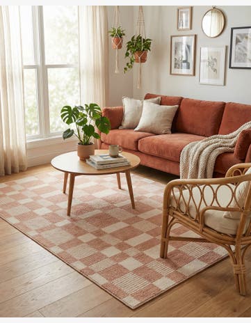 Barely Blush Pink Textura Designer Rug