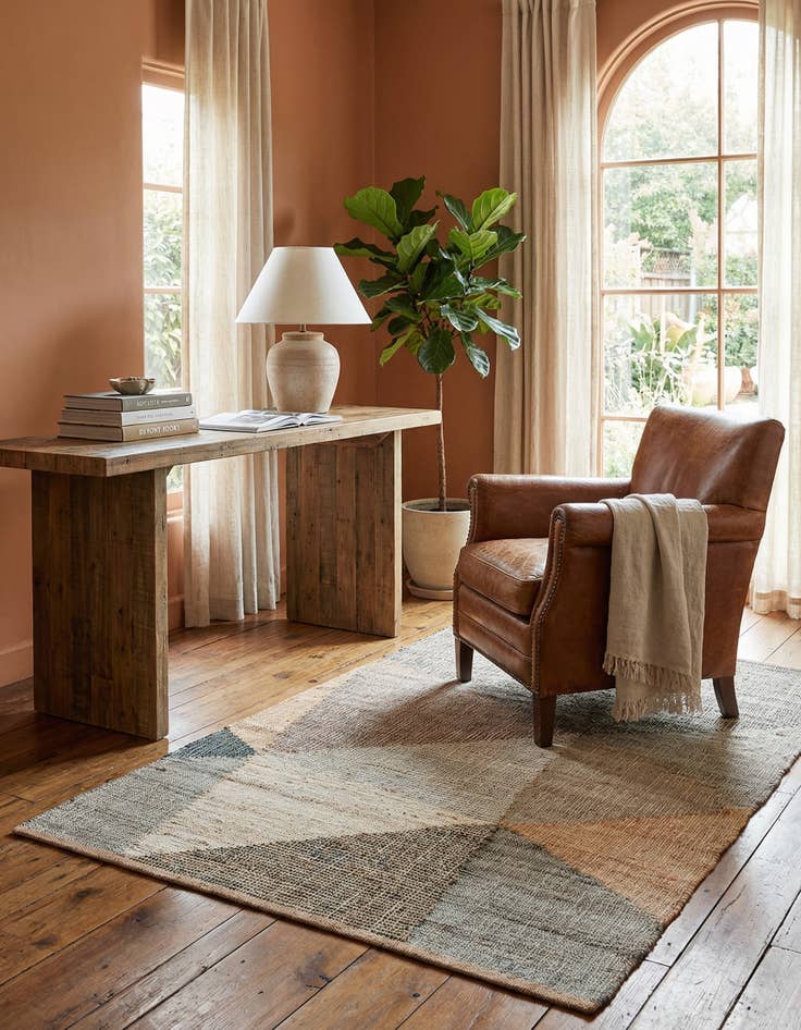 Detail image of 4' 1 x 6' 1  Hand Woven Kilim Jute Rug