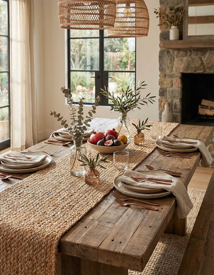 Detail image of 1' 2 x 5' 1  Hand Braided Jute Table Runner Rug