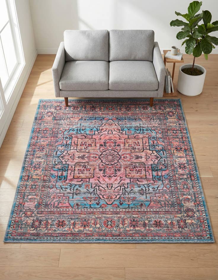 Detail image of 5' 3 x 5' 3 Washable Maahru Square Rug