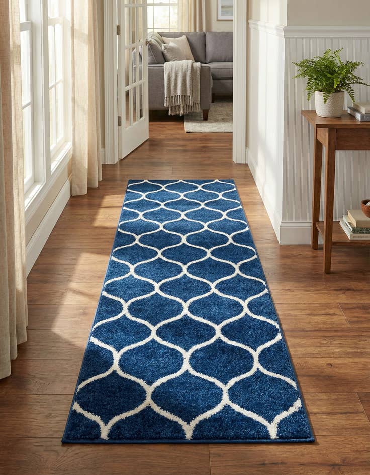 Detail image of 2' x 6' Lattice Frieze Runner Rug