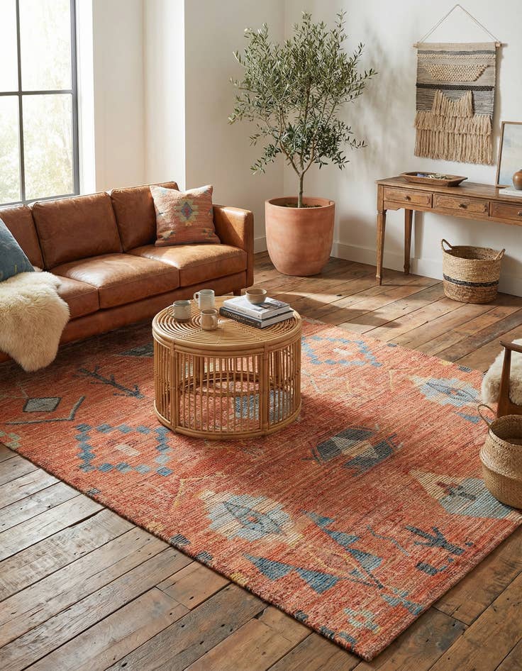 Detail image of 6' 1 x 9' Hand Woven Chenille Jute Rug