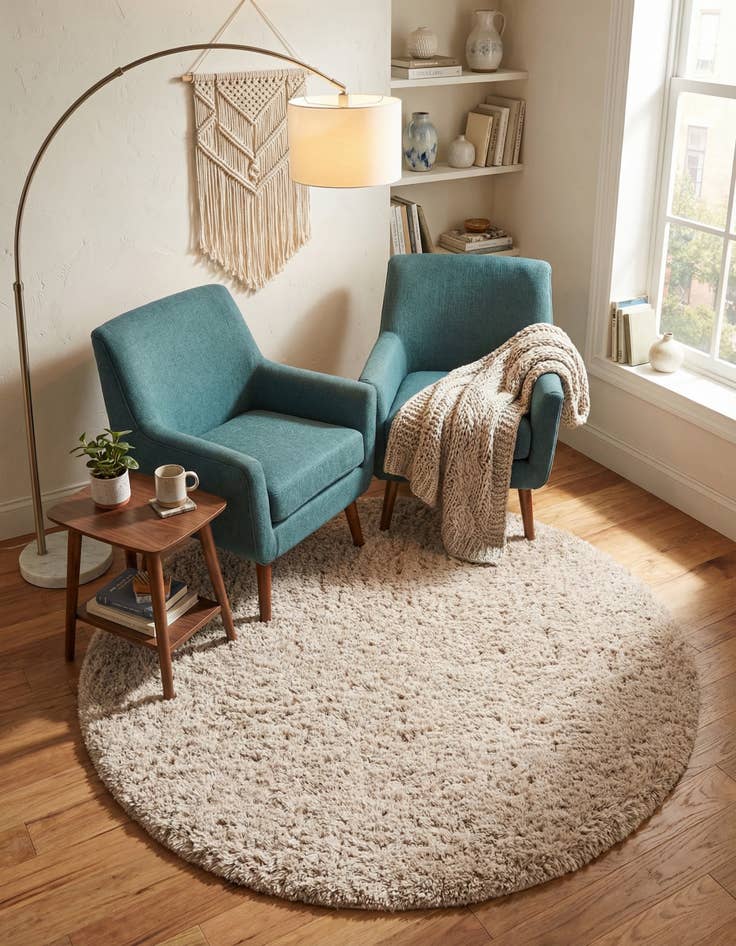 Detail image of 5' 3 x 5' 3 Marilyn Monroe&trade; Shag Round Rug