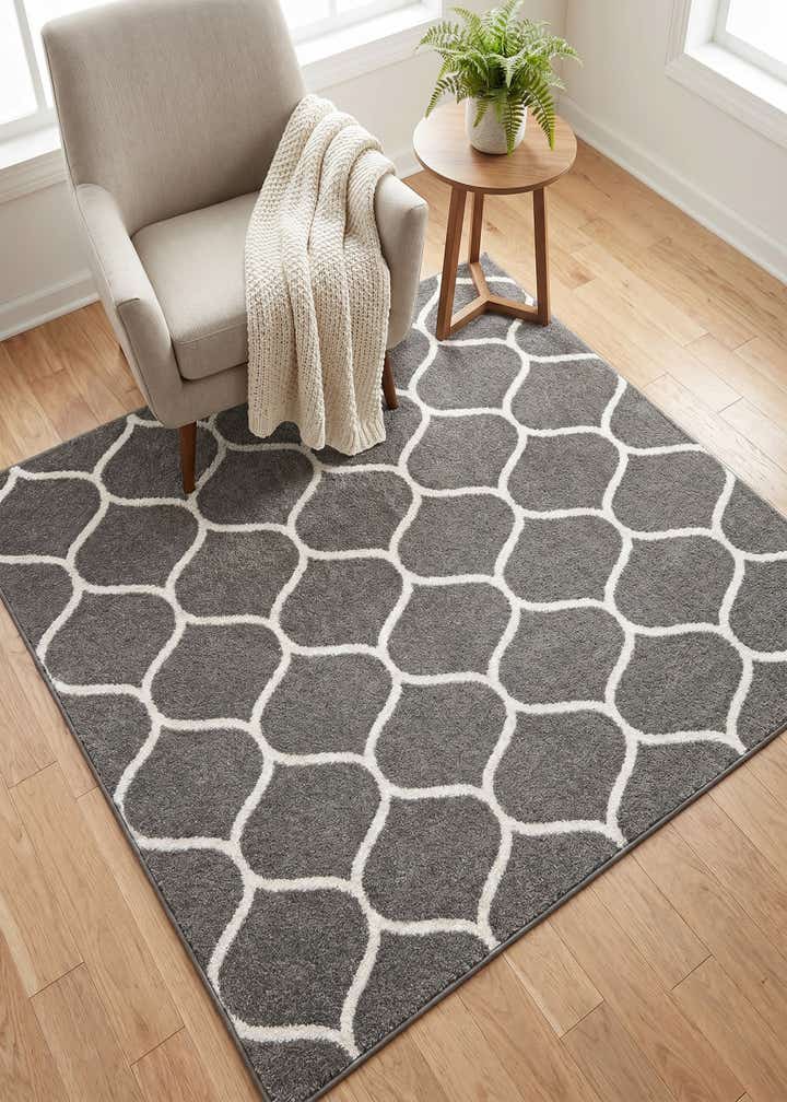 5' 3 x 5' 3 Lattice Frieze Square Rug