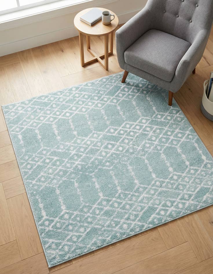 Detail image of 4' x 4' Paxon Trellis Square Rug