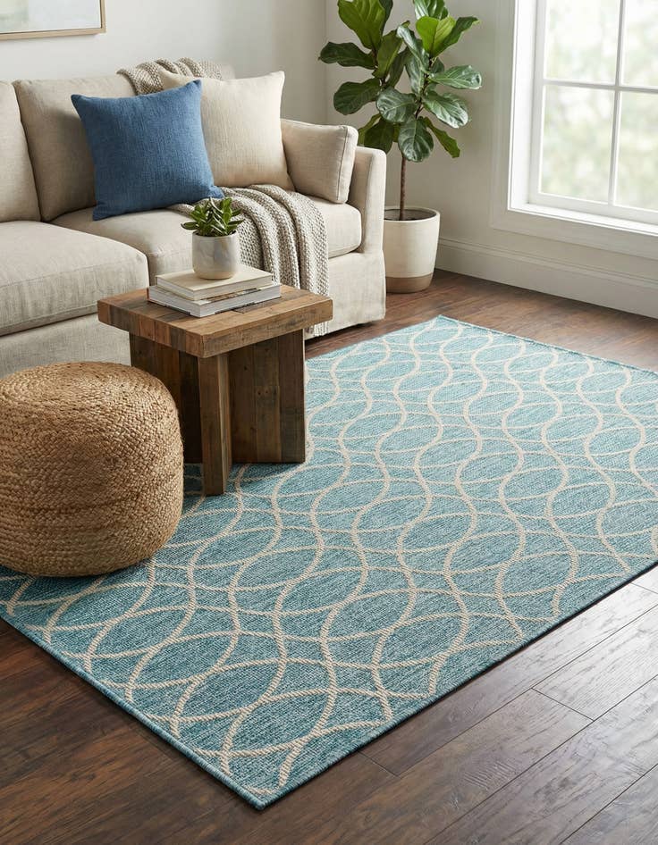 Detail image of 4' x 6'  Washable Trellis Indoor / Outdoor Rug