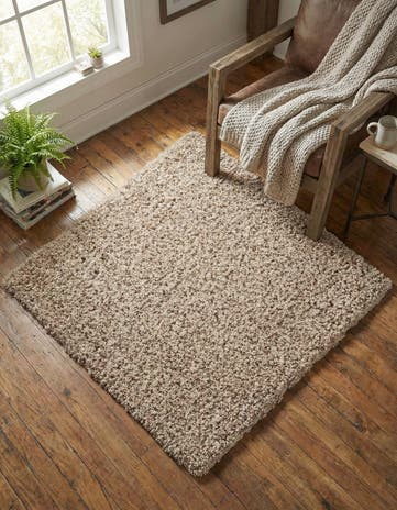 3' x 3' Solid Shag Square Rug