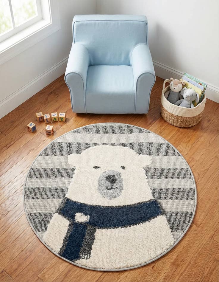 Detail image of 3' x 3' Whimsy Kids Round Rug