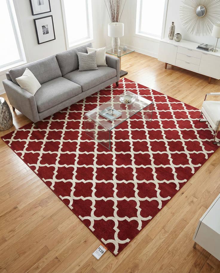 Detail image of 10' x 10' Lattice Square Rug