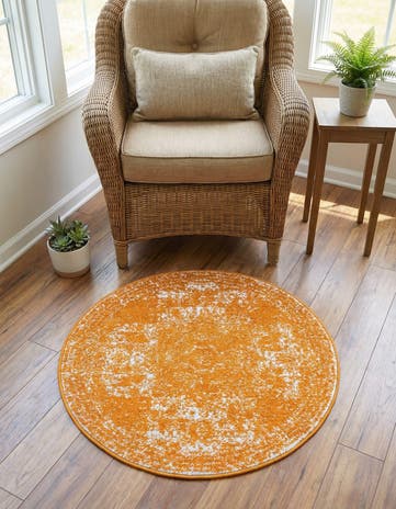Orange Bexley Round Rug