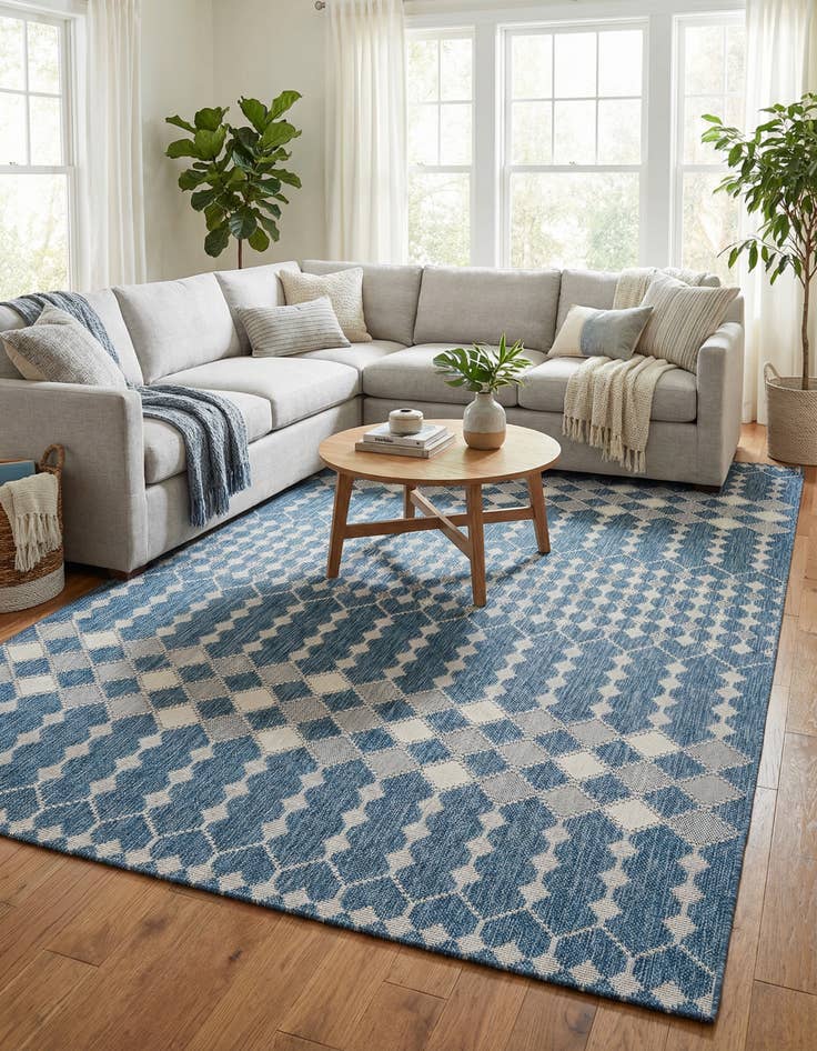 Detail image of 10' x 14'  Washable Trellis Indoor / Outdoor Rug