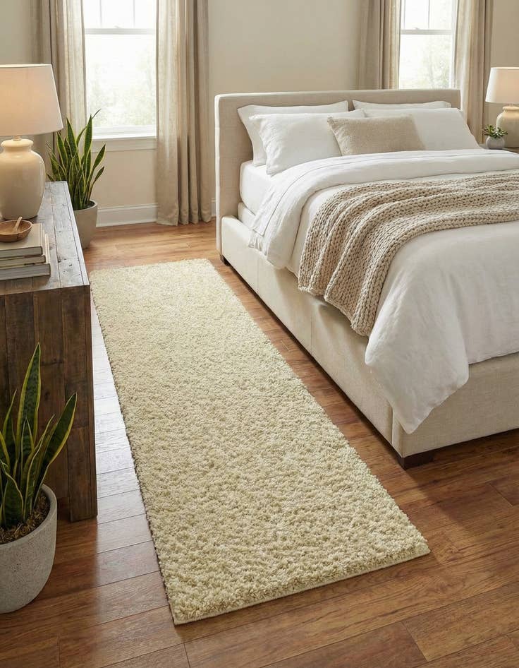 Detail image of 2' x 8' Solid Shag Runner Rug