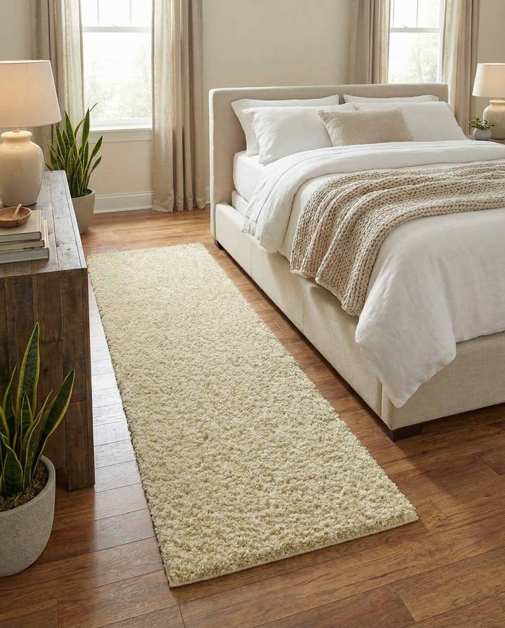 Detail image of 2' x 8' Solid Shag Runner Rug