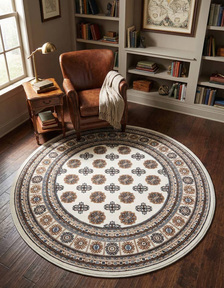 Detail image of 5' 3 x 5' 3 Bokhara Round Rug