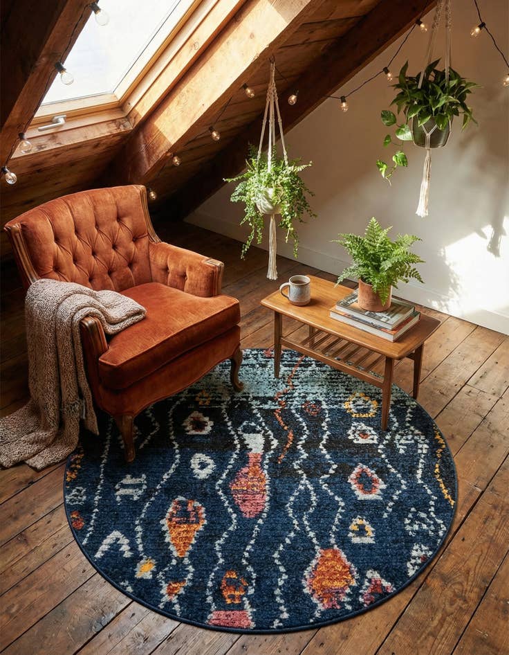 Detail image of 4' x 4' Morocco Round Rug