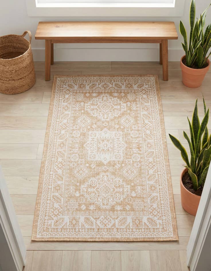 Detail image of 3' x 5' 3  Washable Aztec Indoor / Outdoor Rug