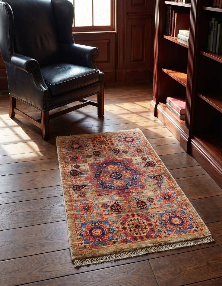 Detail image of 2' x 3' 3 Hand Knotted Mamluk Ziegler Rug