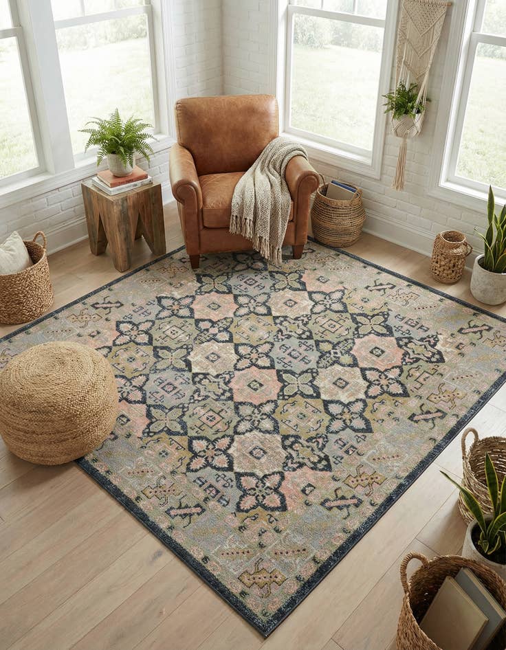 Detail image of 7' 10 x 7' 10 Kamala Washable Square Rug