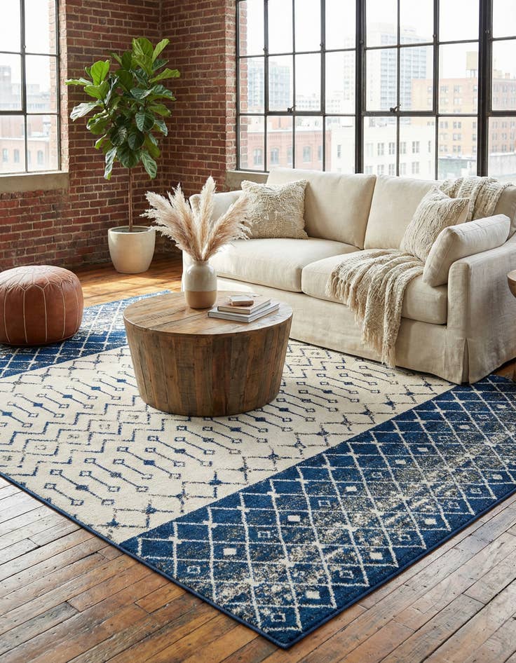 Detail image of 9' x 12' Moroccan Trellis Rug