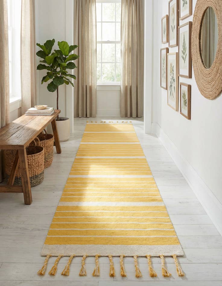 Detail image of 2' 7 x 12' Hand Woven Chindi Cotton Runner Rug