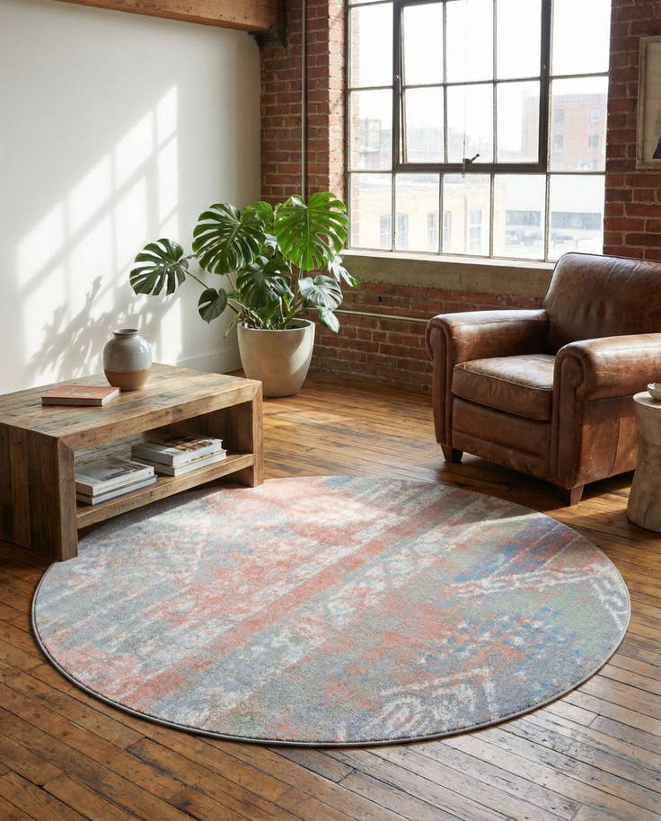 Detail image of 7' 10 x 7' 10 Kamala Washable Round Rug