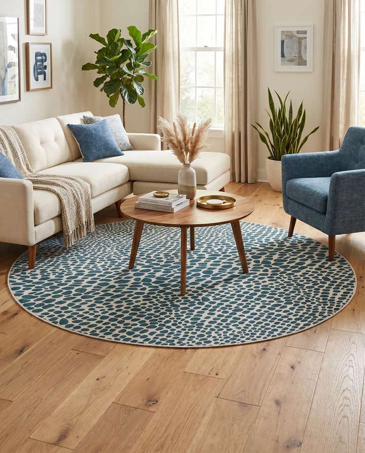 7' 10 x 7' 10 Easy-Clean Jill Zarin Indoor / Outdoor Round Rug