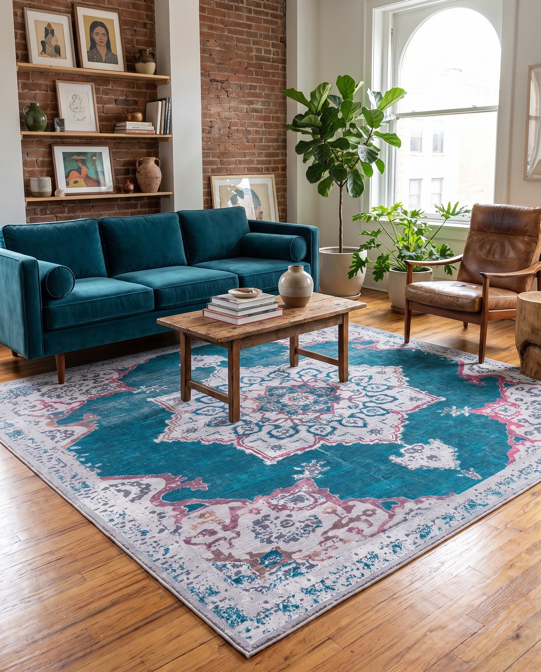 7' 3 x 7' 3 Washable Francesca Square Rug