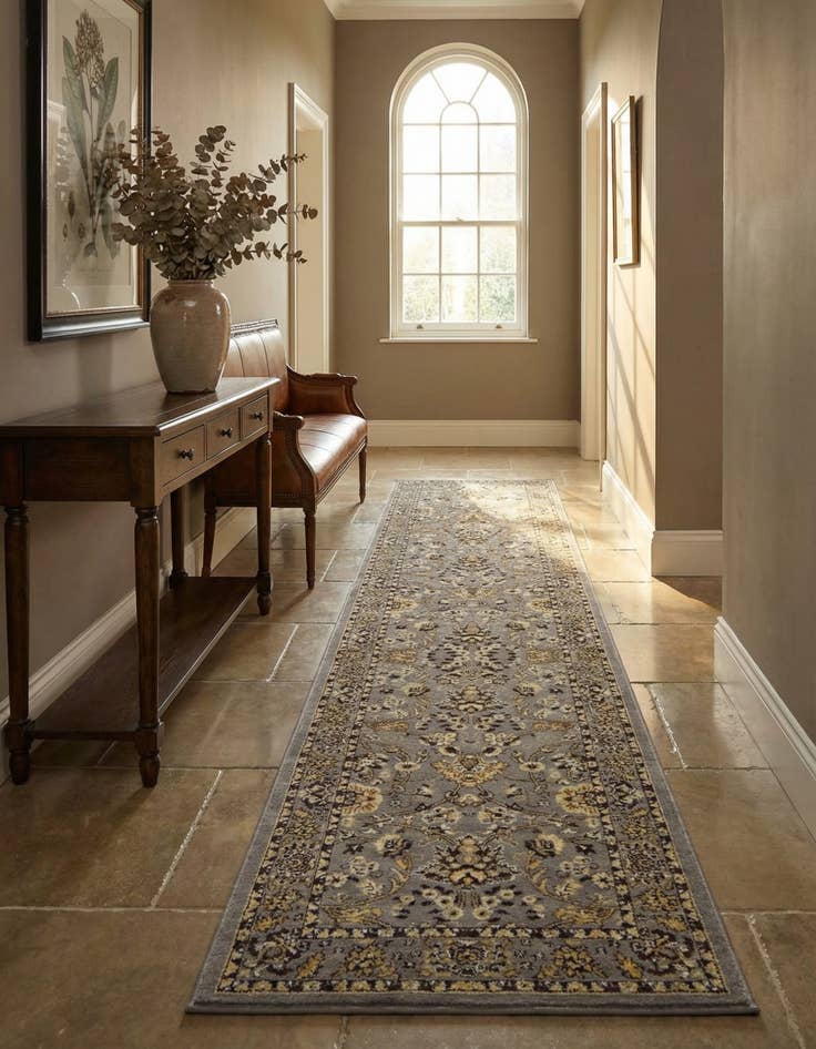 Detail image of 3' x 16' 5 Kashan Design Runner Rug