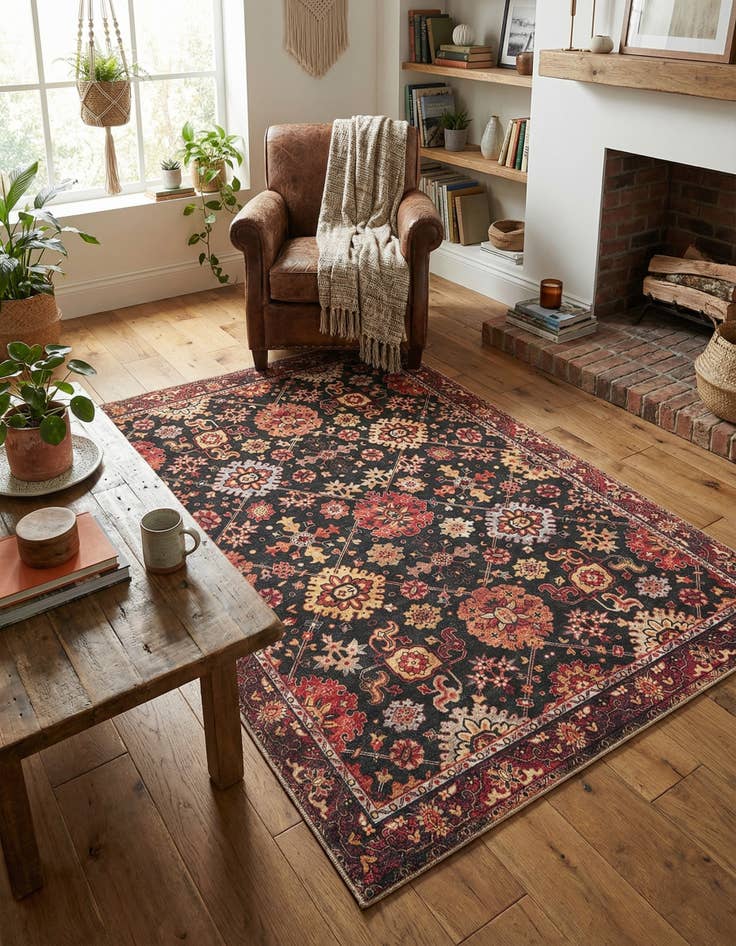Detail image of 5' 1 x 8' Washable Timeless Rug