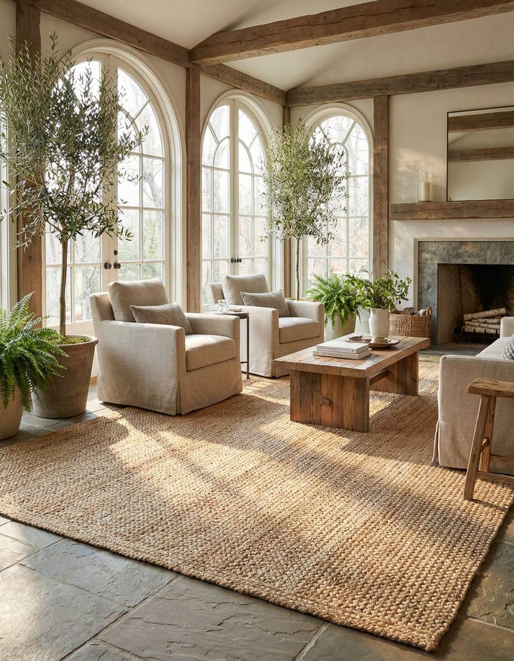 Detail image of  7' 1 x 10'  Hand Heirloom Braided Jute Rug