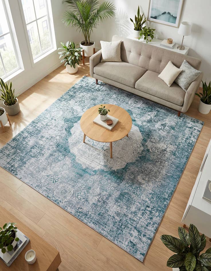 Detail image of 7' 10 x 7' 10  Washable Yara Square Rug