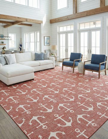 13' x 13' Easy-Clean Coastal Indoor / Outdoor Square Rug